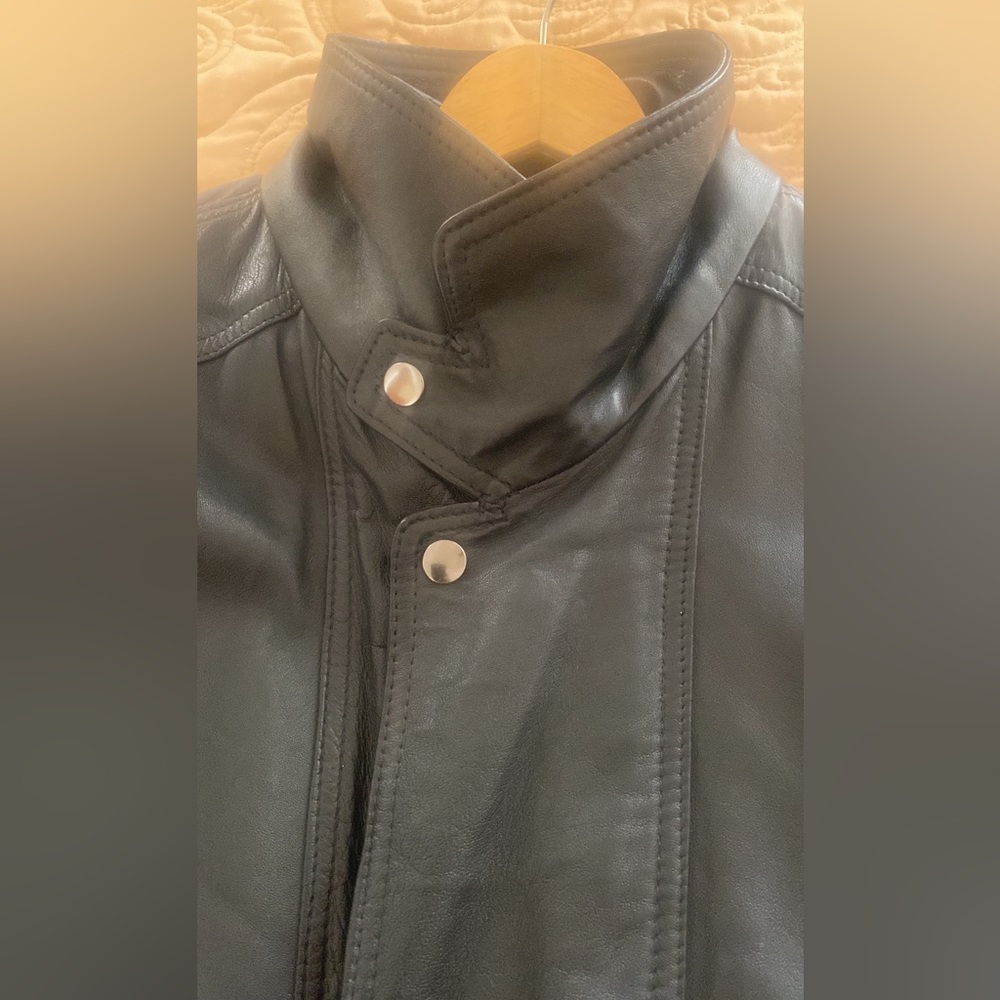Vintage ADLER Y2K Mens Black Leather Bomber Jacket M Medium $300 EUC lcsr - Picture 14 of 16